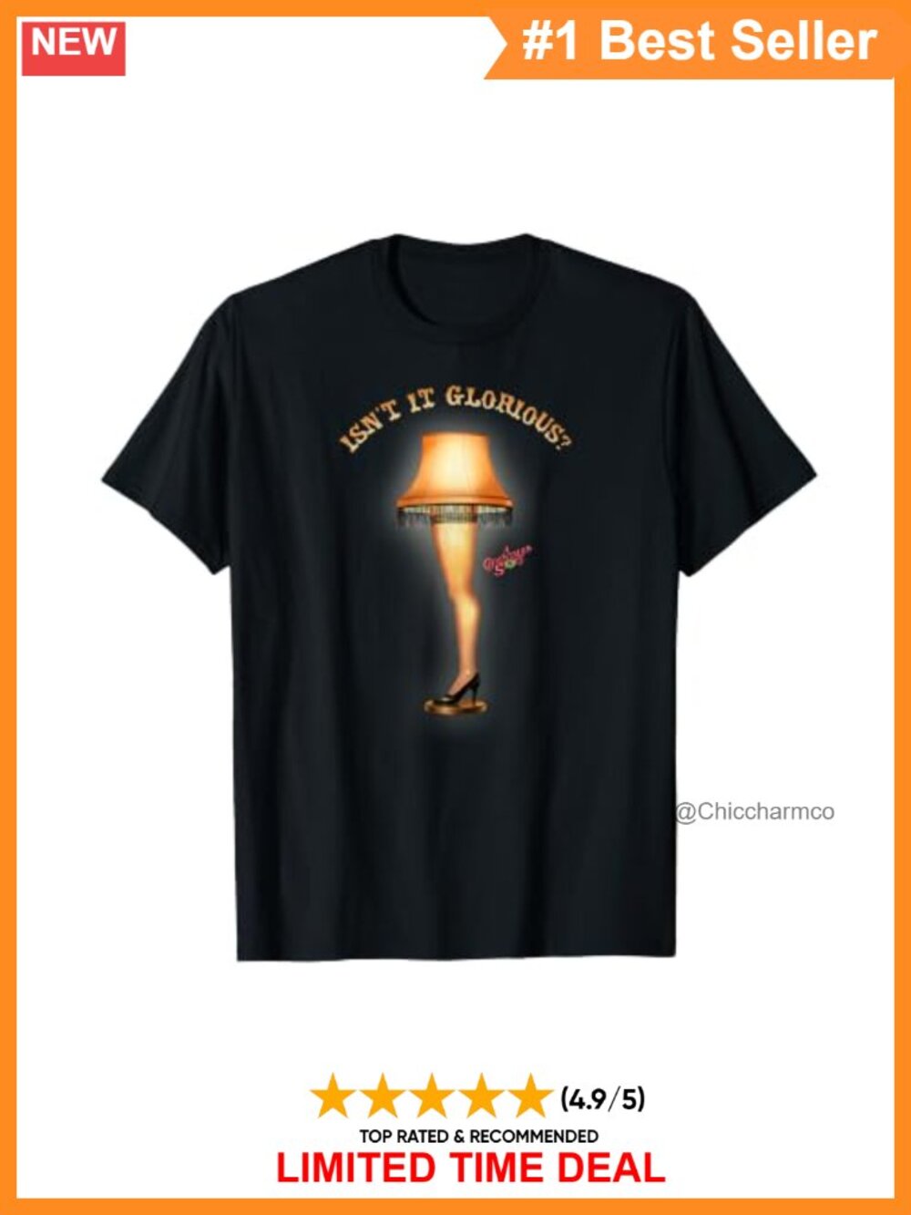 A Christmas Story Leg Lamp Graphic Tee Funny Holiday Classic Fit